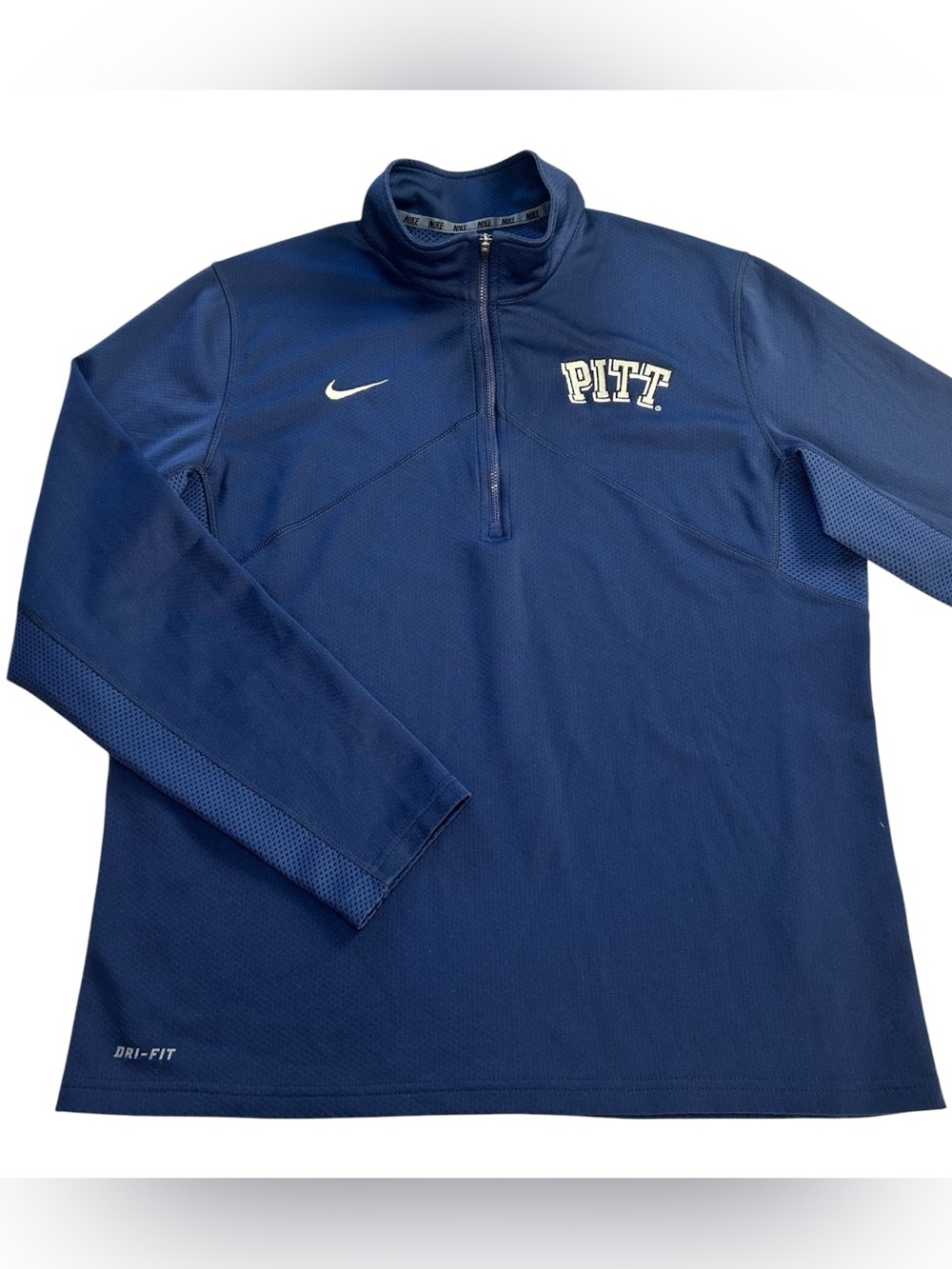 Nike Pitt Panthers TEAM ISSUED Men’s 1/4 Zip Pullover Jacket Blue Dri-FIT size L
